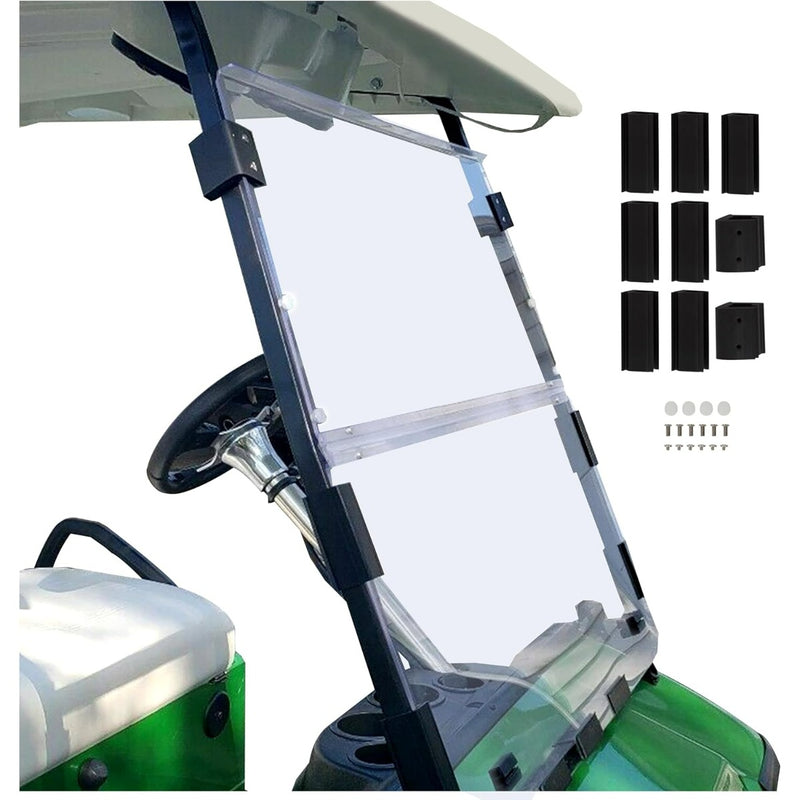 KUAFU Clear Windshield Compatible with 2000.5 - UP Golf Cart Club Car DS Fold Down B23-62-C
