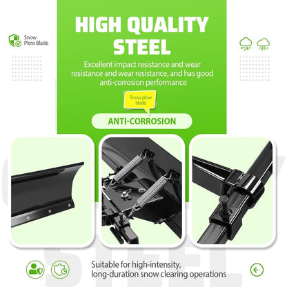 WUTIST 60 In Snow Plow Blade Compatible with Turn Mower Snow Plow 5FT Wide