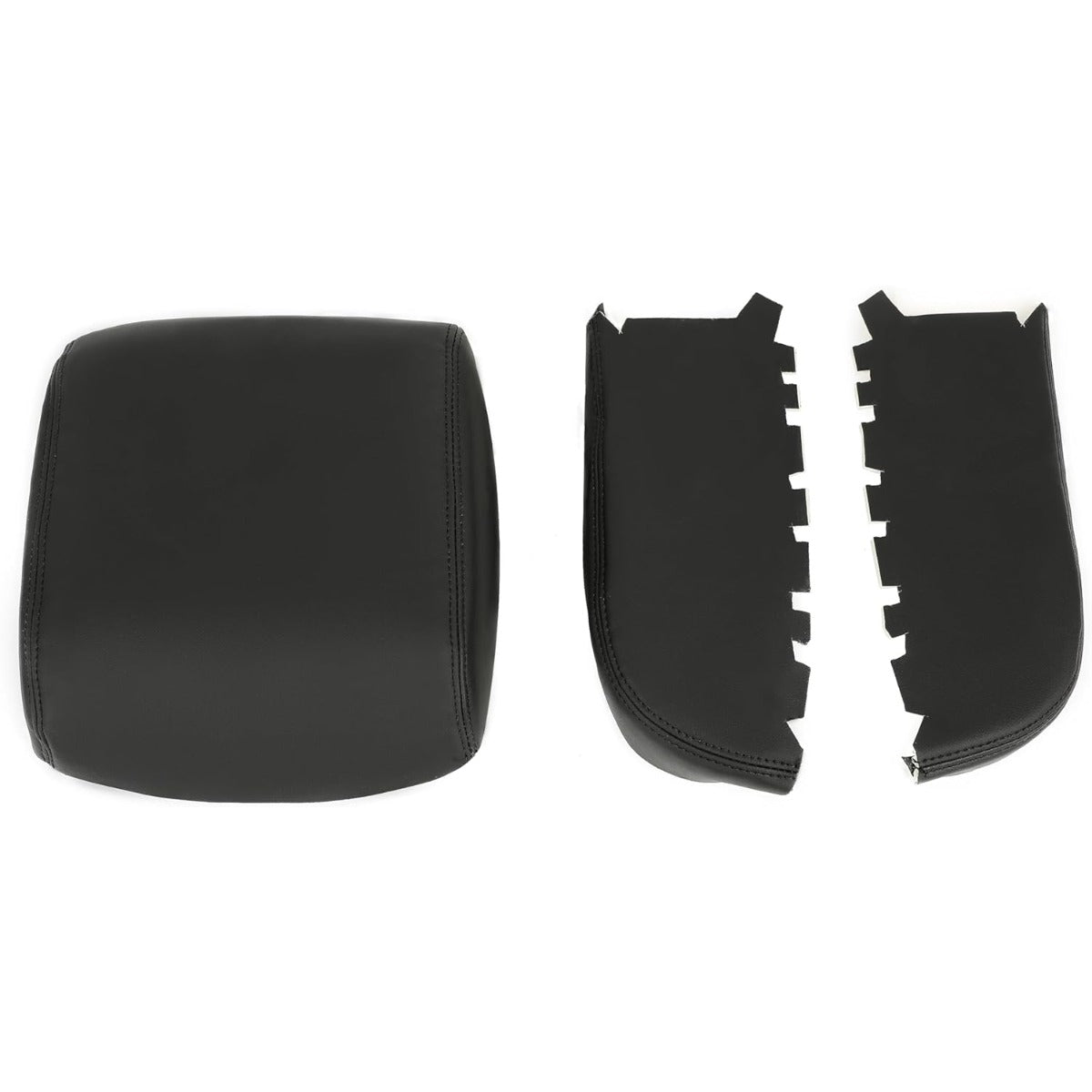 KUAFU Center Console & Front Door Armrest Cover Kit Compatible with 2009-2015 Honda Pilot Console Lid Cover Pad Replacement PVC Black
