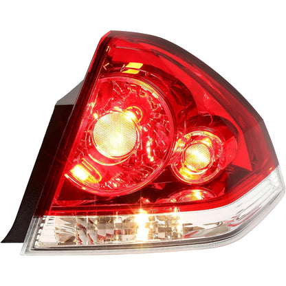 KUAFU Tail Light Left w/Bulb Compatible with 2006-2013 Chevrolet Impala 2014-2016 Chevrolet Impala Limited Tail Lamp Replacement for 25971597 GM2800193 Plastic Red Lens