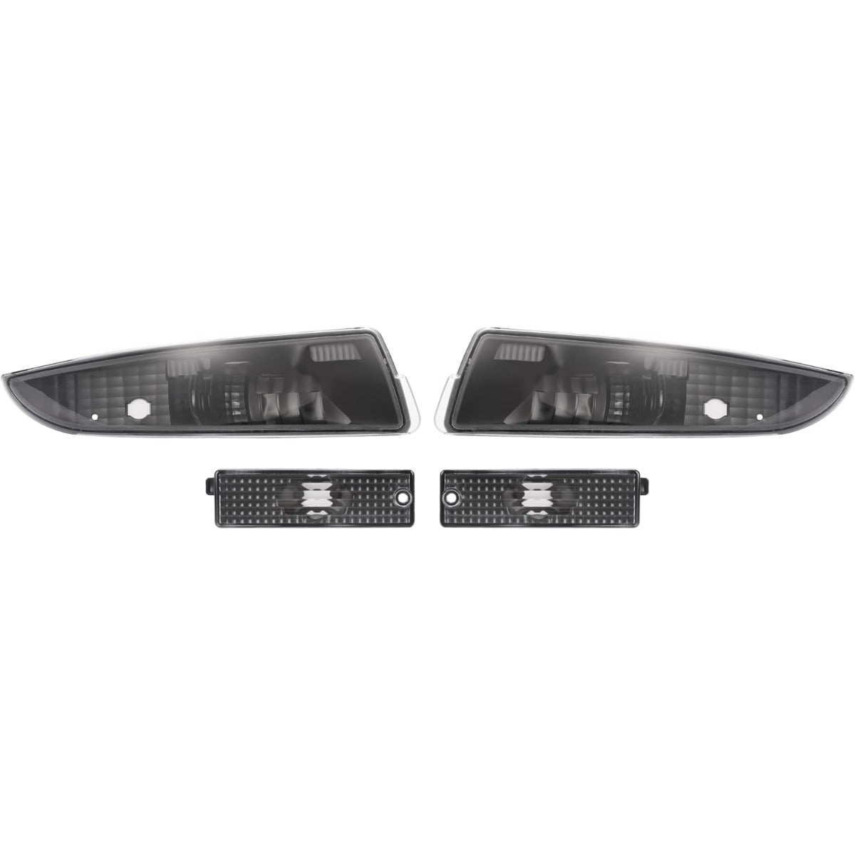 HECASA Turn Signal Light+Side Marker Light Compatible with 1993-2002 Chevrolet Chevy Camaro Driver Passenger Front Parking Signal Lamps & Rear Bumper Lamps Reflector Clear Lens + Black Housing