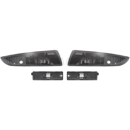 HECASA Turn Signal Light+Side Marker Light Compatible with 1993-2002 Chevrolet Chevy Camaro Driver Passenger Front Parking Signal Lamps & Rear Bumper Lamps Reflector Clear Lens + Black Housing
