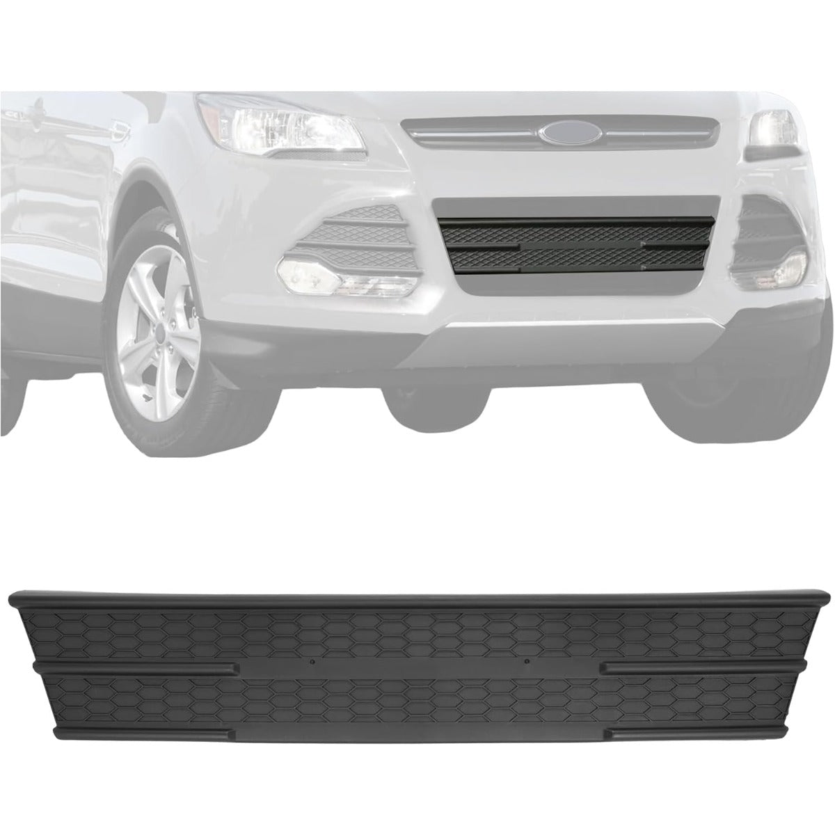 Front Lower Grille Compatible with 2013-2016 Ford Escape FO1036153 Bumper Radiator Hood Grill Black