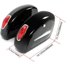 Motorcycle Saddlebags W/Lock & Lights 36L Pair for  Honda Yamaha Harley Sporster Softail Suzuki Kawasaki vulcan Universal Hard Saddle Bags Trunk Luggage w/Mounting Brackets Black