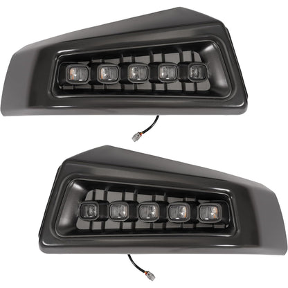 Front Bumper W/LED Fog Lights Compatible with 2009 2010 2011 2012 2013 2014 Ford F150 Crew/Extended Cab Pickup 4-Door/Standard Cab Pickup 2-Door Except Raptor Model, Raptor Style Bumper 3 Pcs