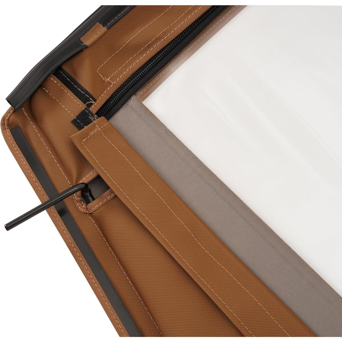 Convertible Soft Top Compatible with 1987-1995 Jeep Wrangler YJ | Soft Roof Plastic+Aluminium+Steel Electrophoresis Tan+Clear+Smoke