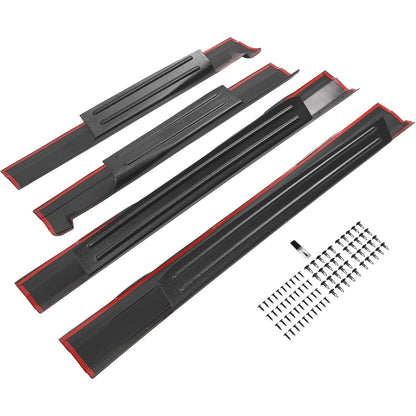 2Pcs Rocker Panel Guard Compatible with 2009-2014 Ford F-150 Crew Cab Side Rocker Guards Sill Plate Cover Plastic(PE) Black Textured Driver + Passenger Side