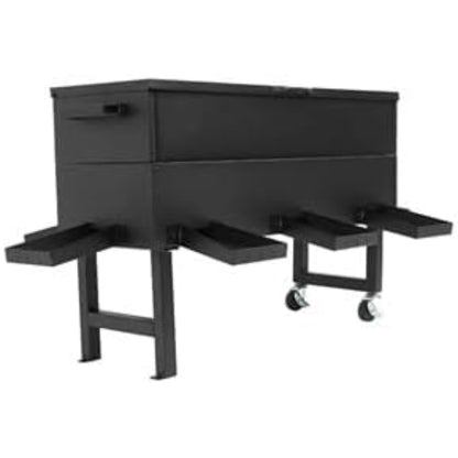 128 Pound Freestanding Livestock Feeder, Rustproof Metal Gravity