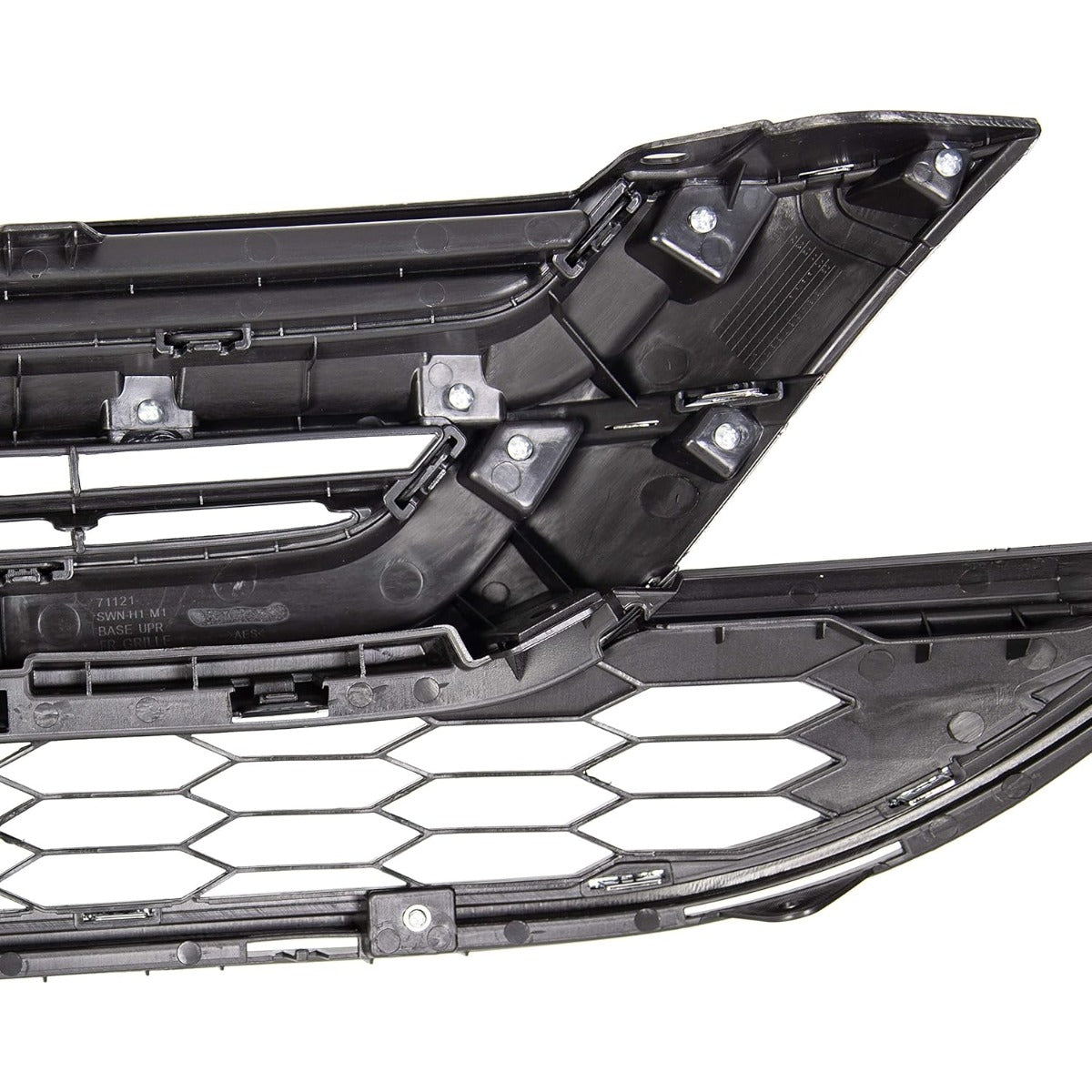 Front Upper Bumper Hood Grill & Lower Mesh Chrome Grille Compatible with 2010-2011 Honda CRV CR-V