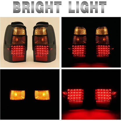 HECASA Tail Lights Compatible with 1996-2002 Toyota 4Runner LED Rear Brake Tail Lamps Driver and Passenger Side (Smoke Lens Black Housing)