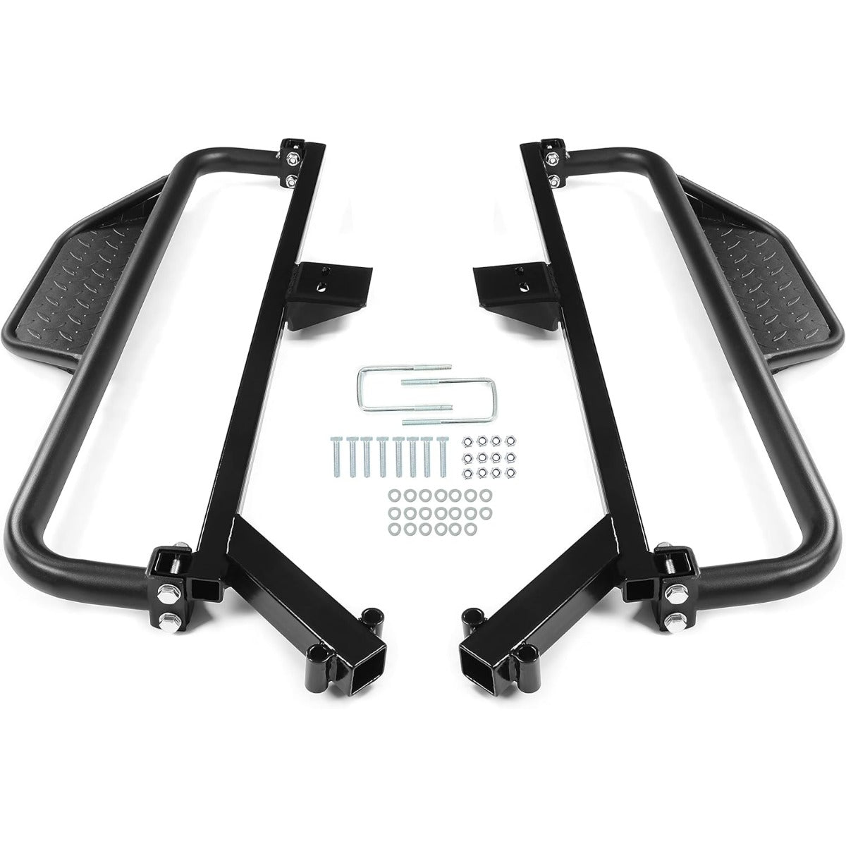 Nerf Bars Running Boards Compatible with 2018 2019 Club Car Onward Golf Carts Drop Down Side Step with Step Brackets Left & Right Steel Pair