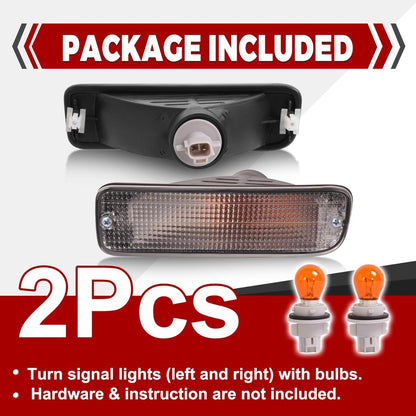 HECASA Pair Front Bumper Turn Signal Light Compatible with 95-97 Toyota Tacoma 4WD/98-00 Toyota Tacoma DLX RWD Replacement for TO2531122 TO2530122 Turn Signal Lamp Driver & Passenger Side Clear Lens