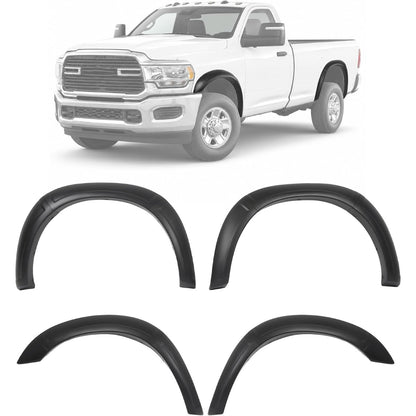 10Pcs Fender Flares Compatible with 2019-2025 Ram 2500 3500 | 22-23 Models w/o Lower Body Cladding Trim Plastic(PP) Wheel Arch Covers Textured Black