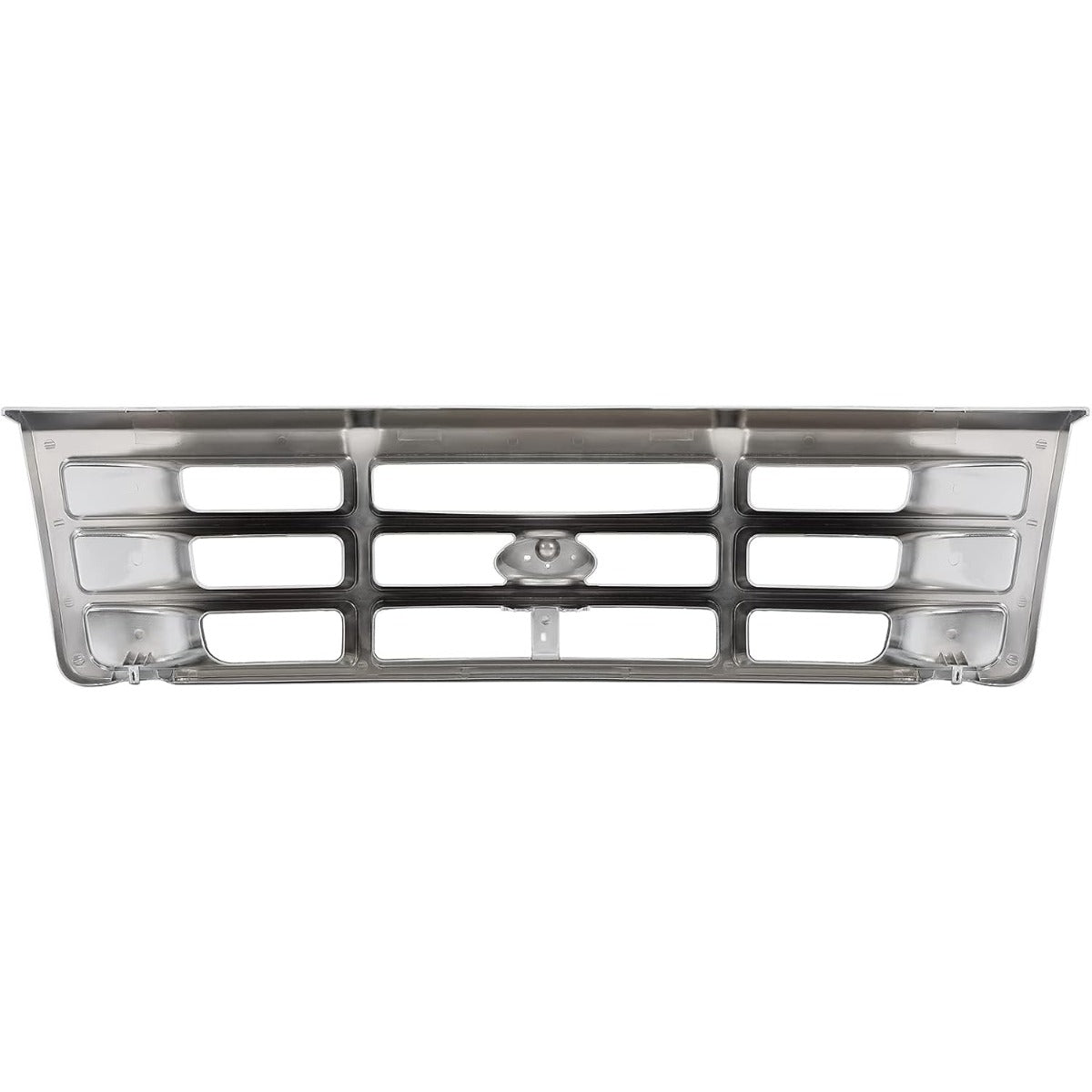 Front Grille Grill Compatible with 1992-1997 Ford Bronco F-150 F-250 HD F-350 Bumper Grille Replacement for FO1200173 F4TZ8200A Grill Assembly Chrome Silvery