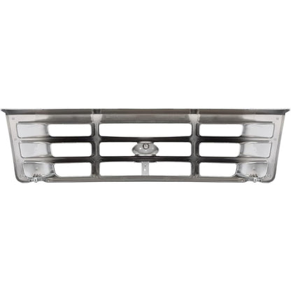 Front Grille Grill Compatible with 1992-1997 Ford Bronco F-150 F-250 HD F-350 Bumper Grille Replacement for FO1200173 F4TZ8200A Grill Assembly Chrome Silvery