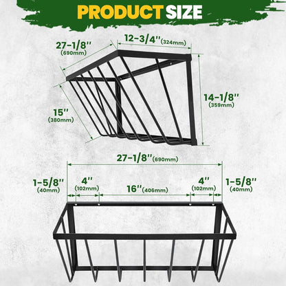 KUAFU Hay Feeder Goat Wall Mount Sheep Hay Rack Horses Feeding Trough Gallo