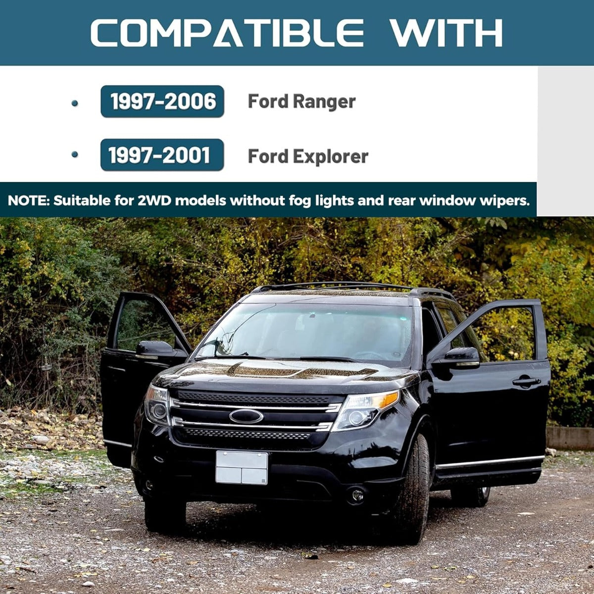Center Dashboard Radio Panel Instrument Trim Panel Bezel Comaptible with 1997-2006 Ford Ranger 1997-2001 Ford Explorer 2WD w/o Fog Lts & w/o Rear Window Wiper Replacement for 5L5Z-1004302-JAA