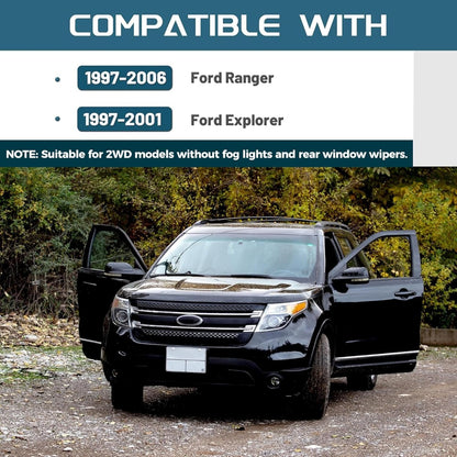 Center Dashboard Radio Panel Instrument Trim Panel Bezel Comaptible with 1997-2006 Ford Ranger 1997-2001 Ford Explorer 2WD w/o Fog Lts & w/o Rear Window Wiper Replacement for 5L5Z-1004302-JAA