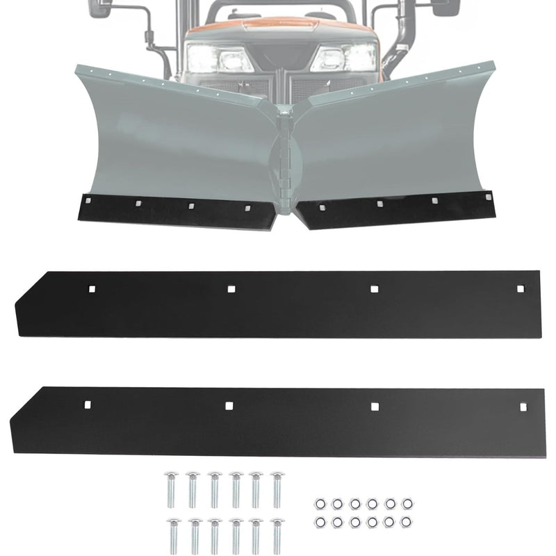 Snow Plow Cutting Edge Both 48" Halves and Bolt kit Compatible with Boss 8'-2" V-Blade 8'2" V Plow Replacement for BAX00098 ATV UTV Tractor Snow Plow Blade Edge (Steel)