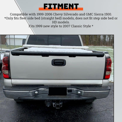 ECOTRIC Rear Step Bumper Bar Chrome Compatible with 1999-2006 Chevy Chevrolet Silverado GMC Sierra 1500 2500 W/Pad & License Plate Lights Replacement for GM1103122 12496085 FLEET SIDE BED ONLY