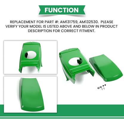 Upper & Lower Hood Assembly Compatible with John Deere LT133 LT150 LT155 LT160 LT166 LT170 LT180 LT190 LTR155 LTR166 LTR180 Replacement for AM131759 AM132530