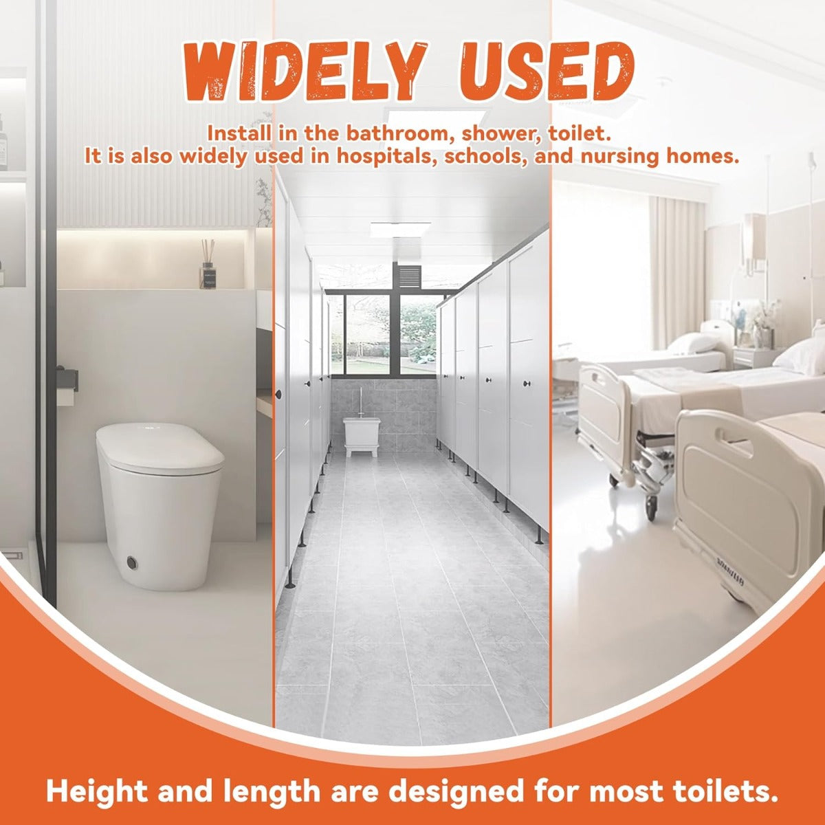 KUAFU 24x30 Inch Toilet Grab Bar Handicap Rail Support for Elderly Disabled