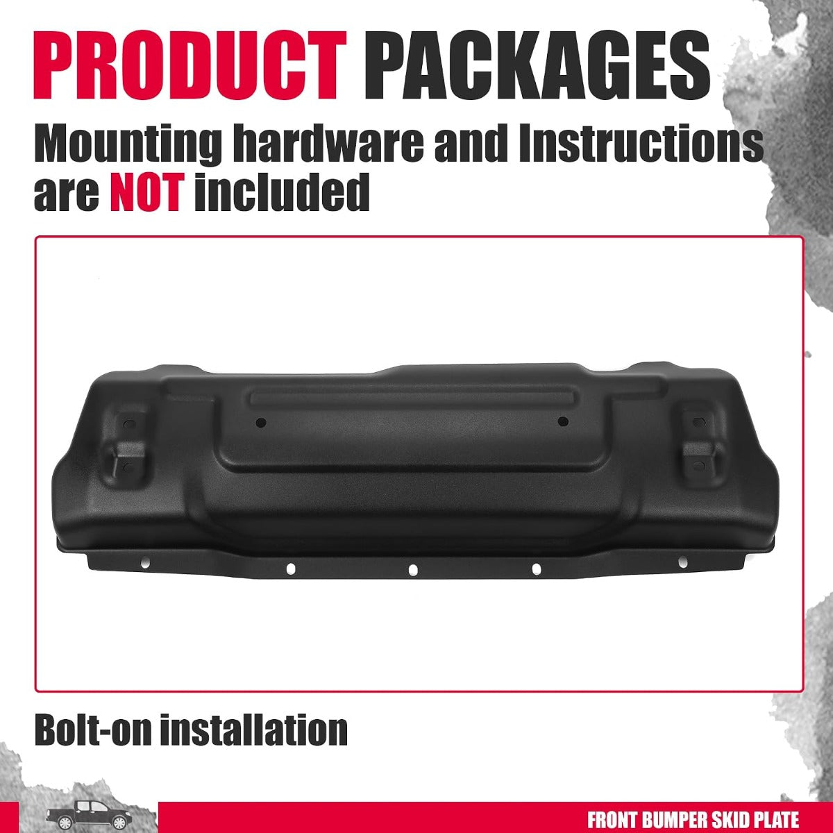 Front Bumper Skid Plate Compatible with 2018-2025 Jeep Wrangler 2020-2025 Jeep Gladiator Steel Skid Plate Cover Replacement for 68293984AB