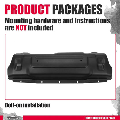 Front Bumper Skid Plate Compatible with 2018-2025 Jeep Wrangler 2020-2025 Jeep Gladiator Steel Skid Plate Cover Replacement for 68293984AB