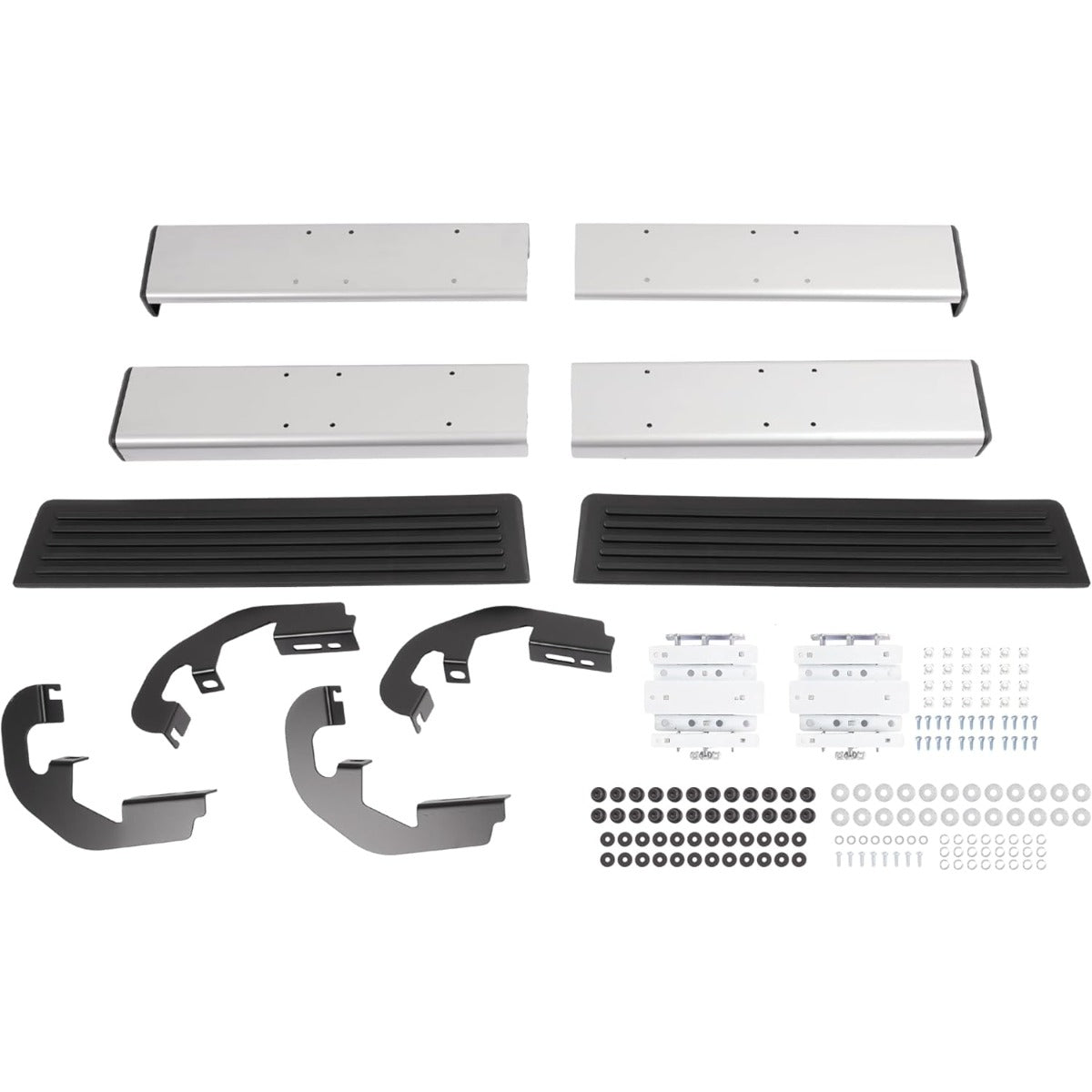 Running Board Side Step Compatible with 2019-2025 Chevrolet Chevy Silverado 1500 2500 HD 3500 HD & GMC Sierra 1500 2500 HD 3500 HD Regular Cab 6" Step Bars 450LBS Silvery Black