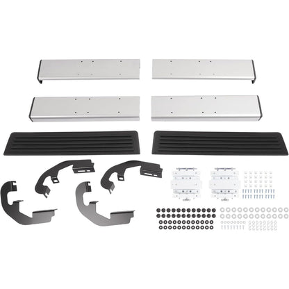 Running Board Side Step Compatible with 2019-2025 Chevrolet Chevy Silverado 1500 2500 HD 3500 HD & GMC Sierra 1500 2500 HD 3500 HD Regular Cab 6" Step Bars 450LBS Silvery Black