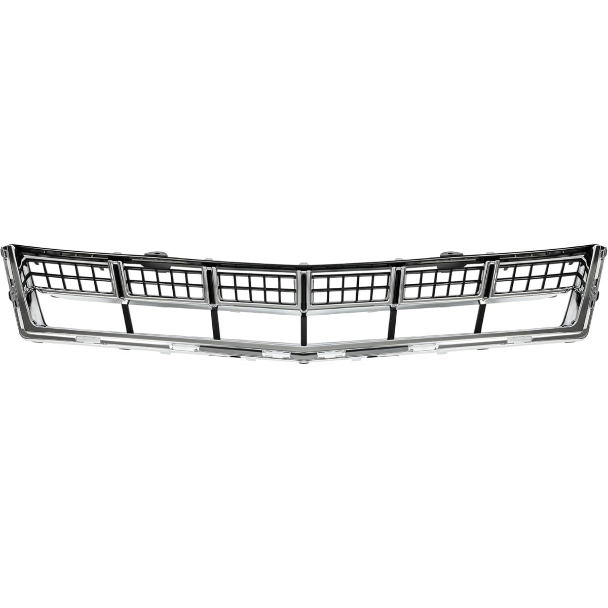 Front Bumper Upper & Lower Grille Kit Compatible with 2013-2016 Cadillac SRX Plastic Chrome Silvery Black Replacement for 22738992+22739004