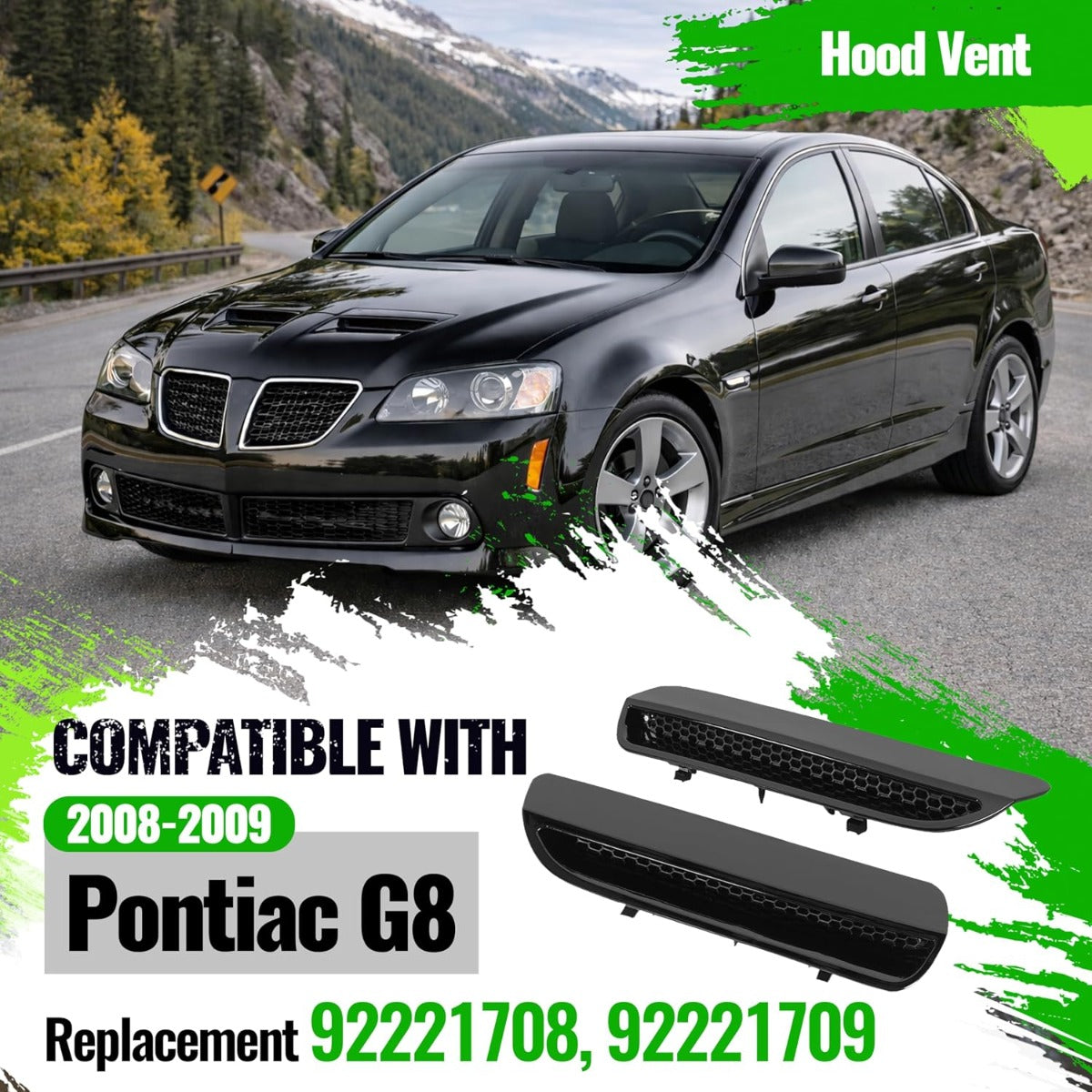Hood Scoop Vent Compatible with 2008-2009 Pontiac G8