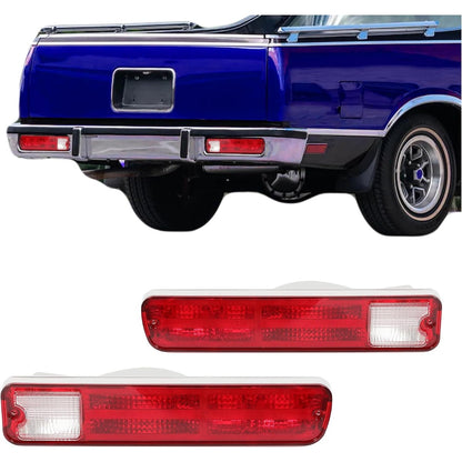 KUAFU Tail Light Lamp Compatible with 1979-1987 Chevy Chevrolet El Camino Malibu GMC Caballero Station Wagon Taillight Driver Side & Passenger Side - Red Lens