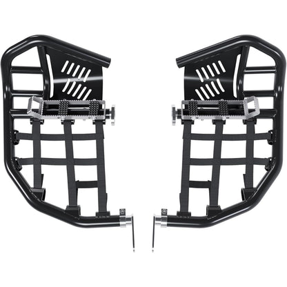 Nerf Bars Foot Pegs Compatible with All Years Honda 400EX 400X (Silvery Nerfs & Black Nets)