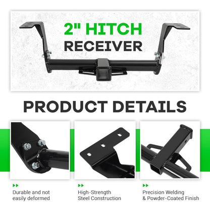 2" Class 3 Trailer Tow Hitch Receiver Compatible with 2014-2018 Subaru Forester Rear Trailer Hitch Steel Powder Coated