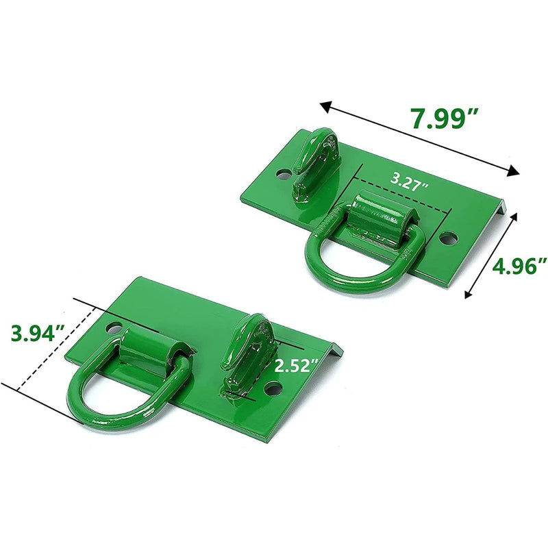 KUAFU Grab Hooks Tractor Bucket Hook Compatible with John Deere 1025R 2032R 3320 2520 Tractor Bucket Hooks Bolt on D Rings Green