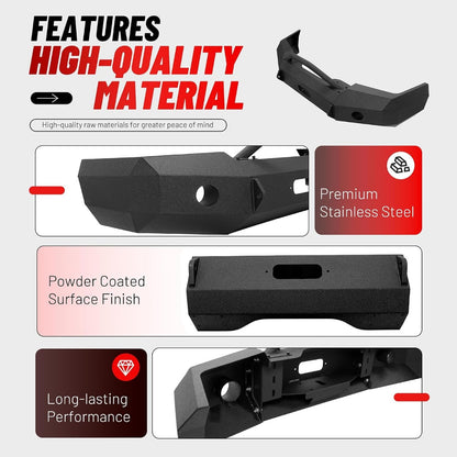 ALMULOO Front Bumper Compatible with 2003-2006 Chevy Chevrolet Silverado 1500 Powder Coated Steel (2 Packages)