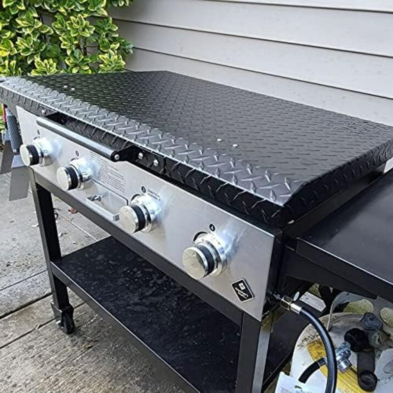 HECASA Black Outdoor 36” Griddle Grill Hard Cover Lid with Handle Waterproof Aluminum Compatible with Blackstone & More LYOM-018V-MB