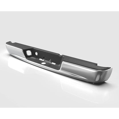 Rear Step Bumper Assembly Compatible With 2002-2008 Dodge Ram 1500 2003-2009 Ram 2500 3500 Replace for CH1103111 CH1103108 W/Top Pads & & license Plate lamp Chrome