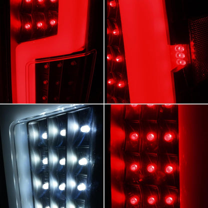 ALMULOO Pair Tail Light Compatible with 2004-2012 Chevy Chevrolet Colorado GMC Canyon Isuzu i-280 i-290 i-350 i-370 Tail Lamp w/LED with LED Tube Bar Clear Lens Replacement for GM2800164 GM2801164