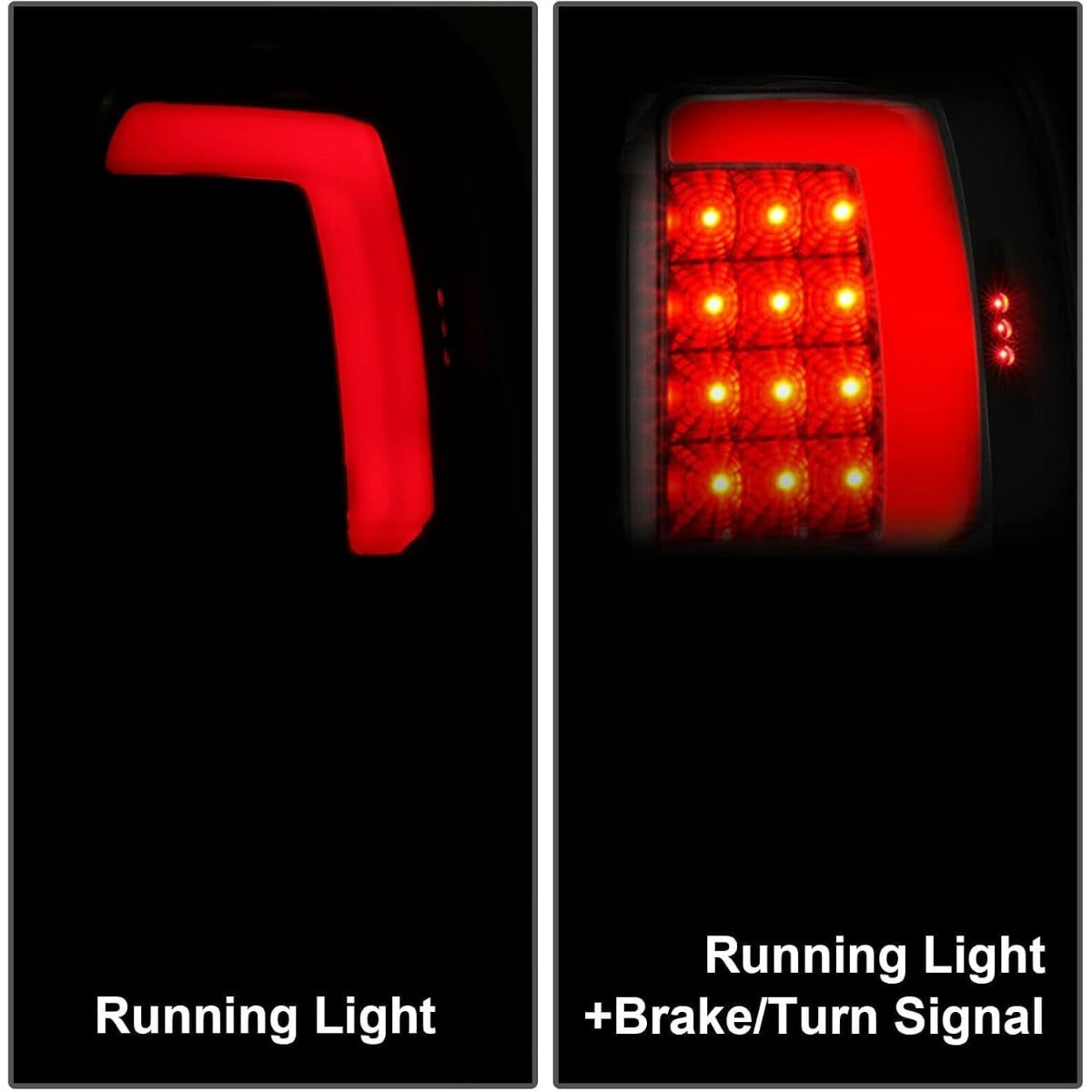 Kojem LED Tail Lights Pair Compatible with 1994-2002 Dodge Ram 1500 2500 3500 LED Tube Bar Tube Taillight Brake Turn Signal Lamps Pair Black Housing & Smoke Lens Replacement for CH2800122 CH2801122