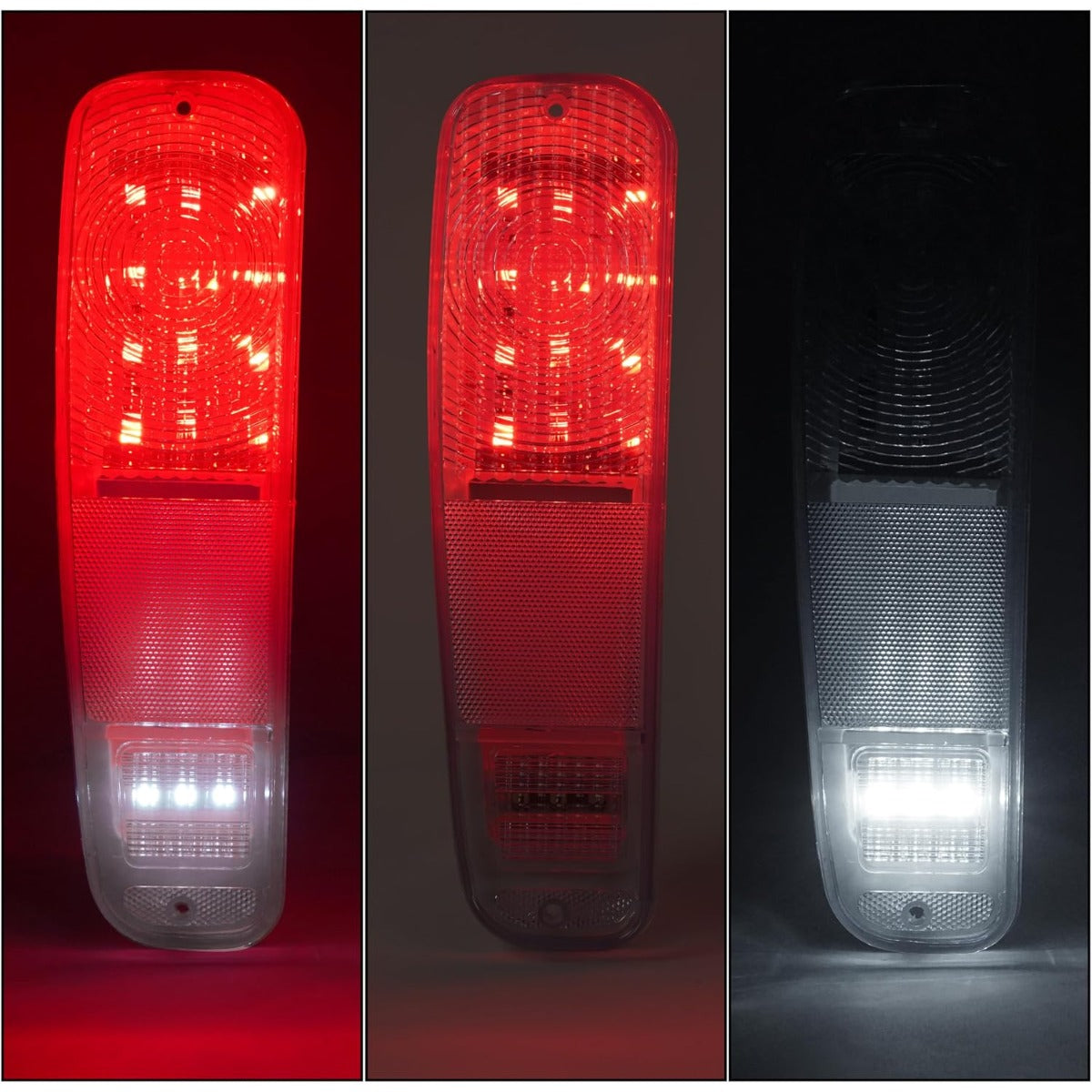 HECASA LED Tail Lights Brake Lamps Compatible with 1973-1977 Ford Pickup F100 F150 F250 F350 Driver & Passenger Side - Clear Lens