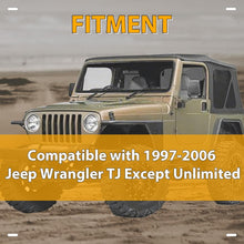 Soft Top for 1997-2006 Jeep Wrangler TJ 2 Door, Sailcloth Vinyl Roof with Removable Side and Back Window Black Top Cover (No Door Skins)