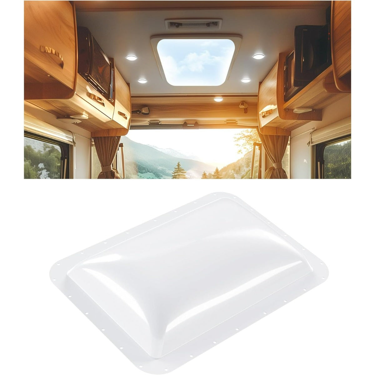 18 Inches x 26 Inches RV Skylight Replacement Cover Compatible with RV Camper Food Truck Motorhome Roof Sunroof Fit Outer Dome Cover 14 Inches x 22 Inches RV Shower Skylight Openings Roof Vent Cover White LYAP-737-1