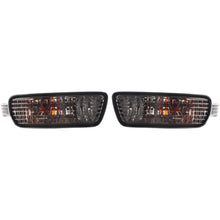 HECASA Pair Turn Signal Light w/Bulbs Compatible with 2001-2004 Toyota Tacoma Front Bumper Turn Signal Lamp Smoke Lens Left Right Side Replacement for TO2531140 TO2530140