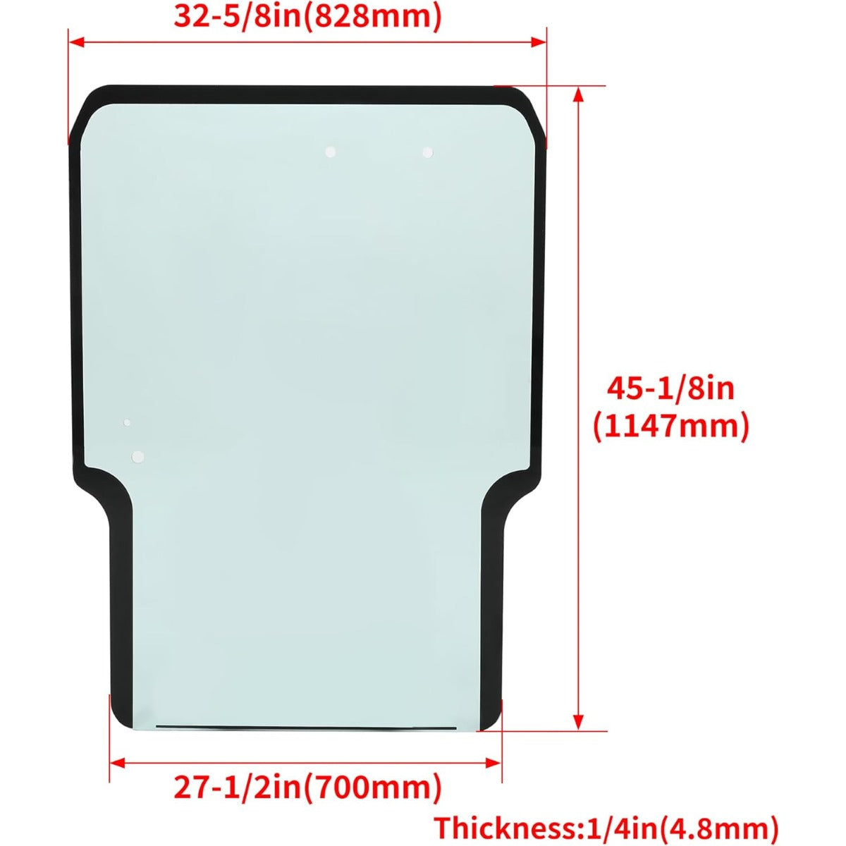 Cab Door Glass Compatible with Takeuchi Models TL8 TL10 TL12 TL130 TL140 TL150 TL230 TL240 TL250 Skid Steer Loader Replacement for 0880865301 08808-65301