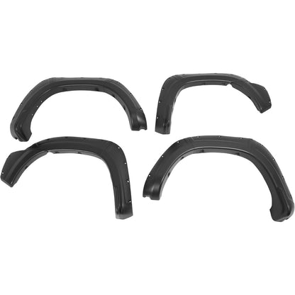 4Pcs Fender Flares Compatible with 2012-2015 Toyota Tacoma | Fleetside 6 FT (72") Long Bed Front & Rear Wheel Arch Covers PP Plastic Textured Black