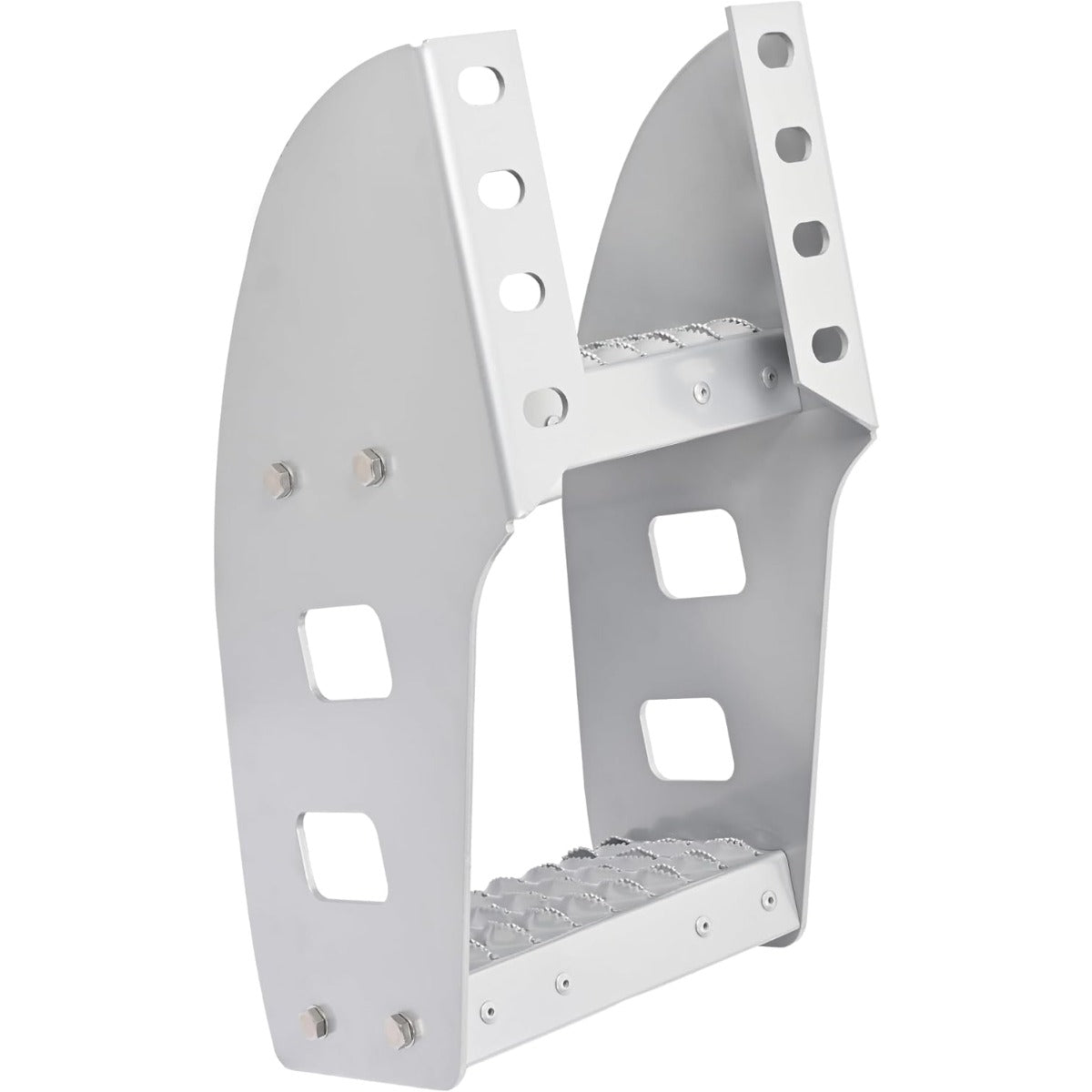 HECASA 10” Truck Frame Step Mounted Side Steps Compatible with Peterbilt Frame Fit Make or Model Class 8 Semi Truck Bed Running Boards w/Mounting Hole Pattern Aluminium Silvery