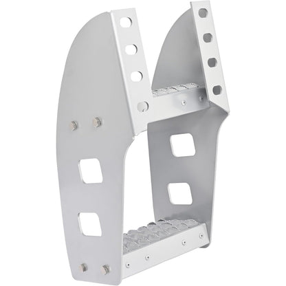 HECASA 10” Truck Frame Step Mounted Side Steps Compatible with Peterbilt Frame Fit Make or Model Class 8 Semi Truck Bed Running Boards w/Mounting Hole Pattern Aluminium Silvery