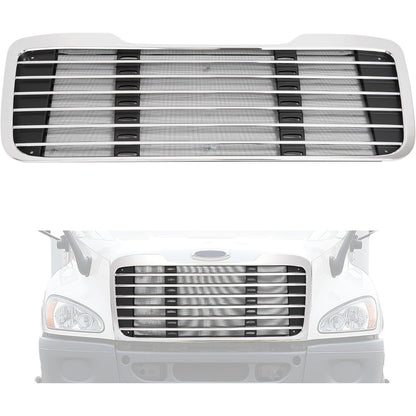 Front Grille Compatible with 2002-2022 Freightliner M2 Business Class 100 106 112 1714787000 A1714787001 Bumper Grill w/Bug Screen Chrome+Painted